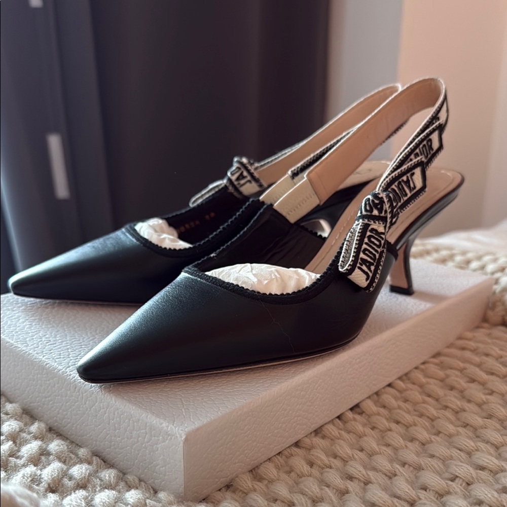Dior Black Slingback Heels with Pointed Toe